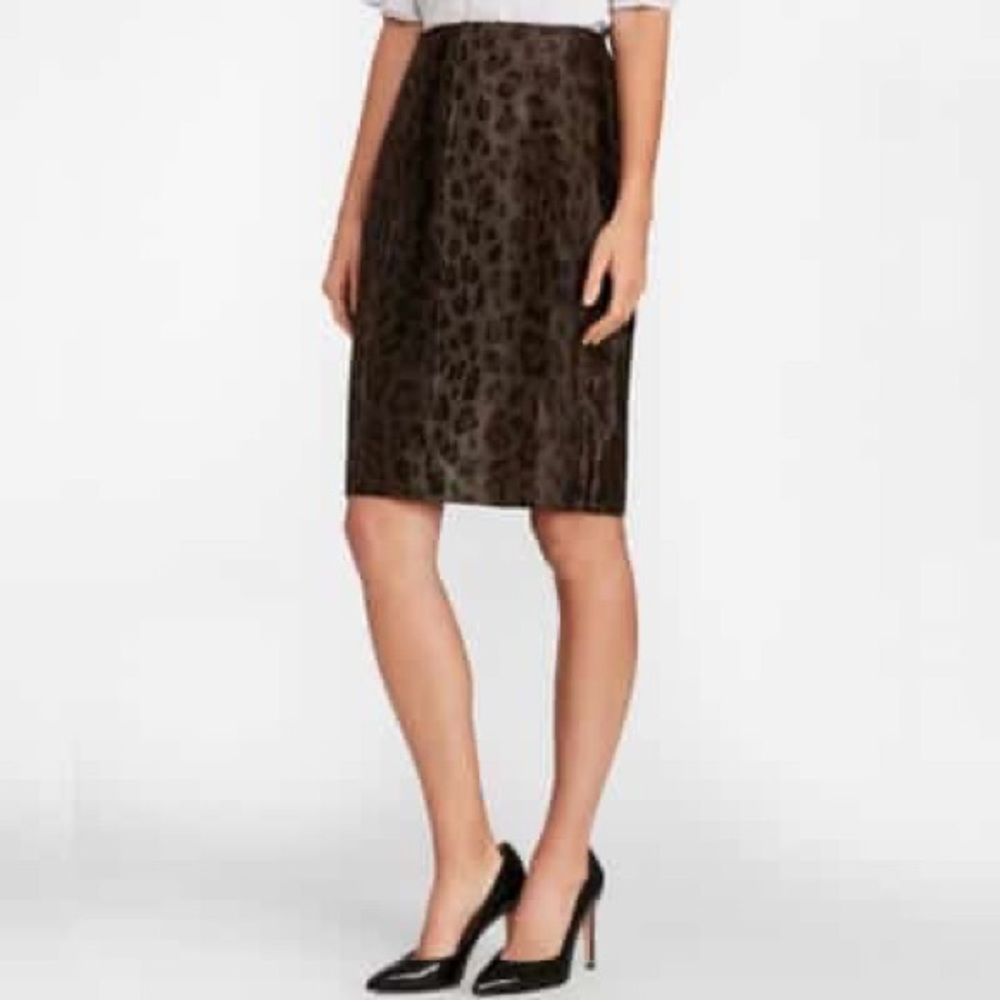 Vintage faux fur Brooks Brothers pencil skirt